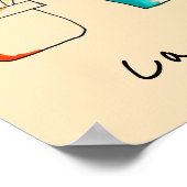 メキシカンサボクかわいいイラストレーションアート ポスター (角)