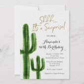 メキシカンサボテンサプライズ誕生日パーティー 招待状 (正面)
