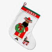 メキシカンサンタホリデーギフト ラージクリスマスストッキング (正面 (吊り時))