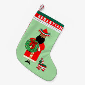 メキシカンサンタ スモールクリスマスストッキング (正面 (吊り時))