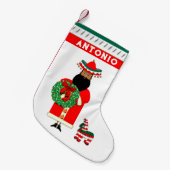 メキシカンサンタ スモールクリスマスストッキング (正面 (吊り時))