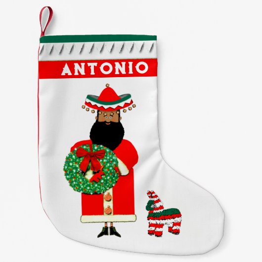 メキシカンサンタ スモールクリスマスストッキング (正面)