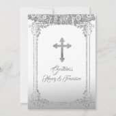 メキシカンシルバーツインボーイ洗礼と誕生日 招待状 (裏面)