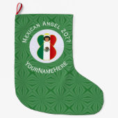 メキシカンジェルクリスマスパーソナライズされた国旗 ラージクリスマスストッキング (正面)