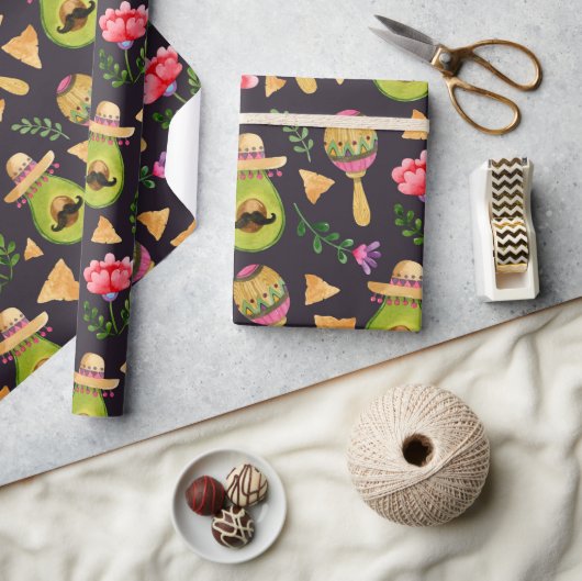 メキシカンスパイシーフィエスタラッピング紙 ラッピングペーパー (クラフト)