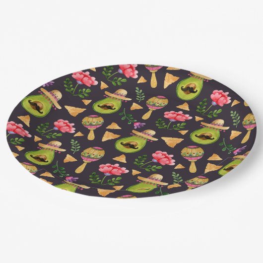 メキシカンスパイシーフィエスタ紙プレート ペーパープレート (アングル)