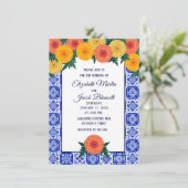 メキシカンタイルマリゴールド結婚式招待状 招待状 (スタンド正面)