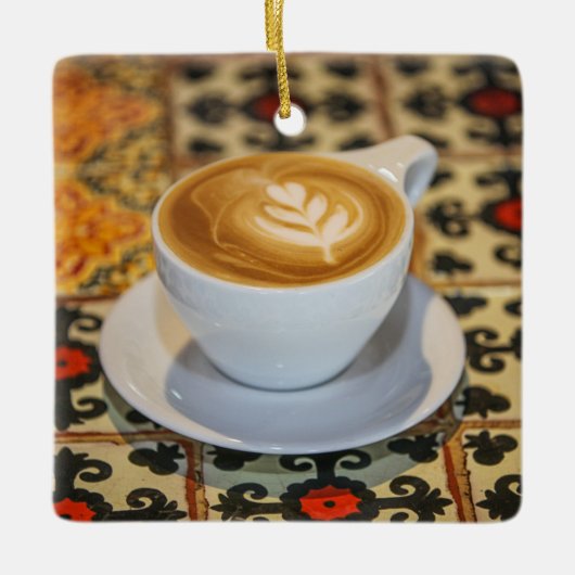 メキシカンタイルラテ | Pescadero,メキシコ セラミックオーナメント (正面)