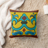 メキシカンタイル青いエッジ クッション (ブランケット)