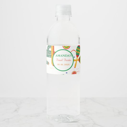 メキシカンタコアウトラブファイナルフィエスタブライダルシャワー ペットボトルラベル (正面)