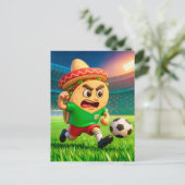 メキシカンタコサッカー選手がスタジアムを駆け抜ける ポストカード (スタンド正面)
