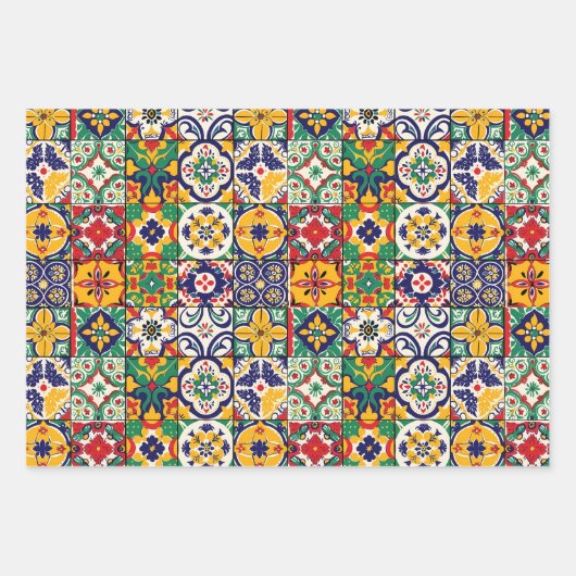 メキシカンタラベラタイルフィスペインのエスタ ラッピングペーパーシート (正面)