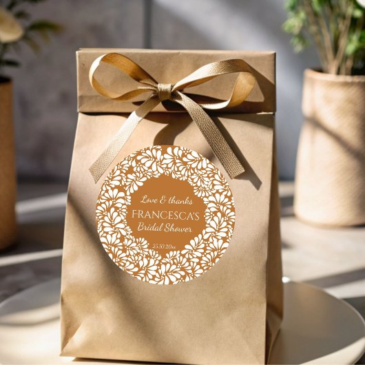 メキシカンタラベラテラコッタのウェディングシャワープレゼント ラウンドシール