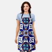 メキシカンタラベラテラコッタタイルデザインNo. 1 エプロン (着用した状態)
