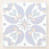 メキシカンタラベラテラコッタタイルデザインNo. 1 ガラスコースター (裏面)