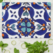 メキシカンタラベラテラコッタタイルデザインNo. 1 キッチンタオル (折り畳み)