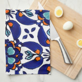 メキシカンタラベラテラコッタタイルデザインNo. 1 キッチンタオル (四つ折り)