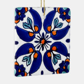 メキシカンタラベラテラコッタタイルデザインNo. 1 セラミックオーナメント (右)