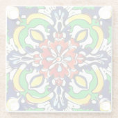 メキシカンタラベラテラコッタタイルデザインNo. 7 ガラスコースター (裏面)