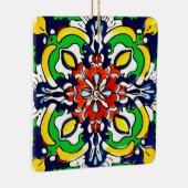 メキシカンタラベラテラコッタタイルデザインNo. 7 セラミックオーナメント (右)