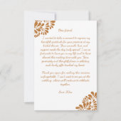 メキシカンタラベラテラコッタブライダルシャワー サンキューカード (裏面)