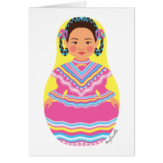 メキシカンダンサーのマトリヨスカカード (正面)