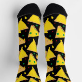 メキシカンチーズケサディラスパターン（の模様が）ある食品 ソックス (上部)