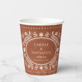 メキシカンテラコッタパペル結婚ピカド紙カップ 紙コップ (裏面)