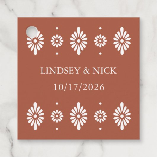 メキシカンテラコッタ結婚式の引き出物ラベル フェイバータグ (正面)