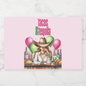 メキシカンテーマ タコス テキーラ パーティー リキュールボトルラベル (シングルラベル)