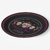 メキシカンディアデロムエルトスシュガースカル誕生日 ペーパープレート (アングル)