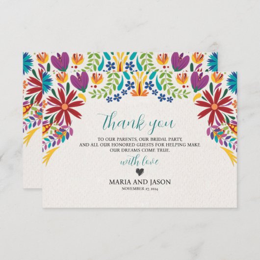 メキシカンヌエストラBoda花結婚植物園 サンキューカード (正面/裏面)