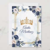 メキシカンネイビーブルーローズスイート16歳の女の子のミスクインセ 招待状 (裏面)