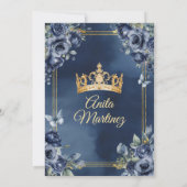 メキシカンネイビーブルーローズ 16歳の誕生日 クインセアニェラ 招待状 (裏面)