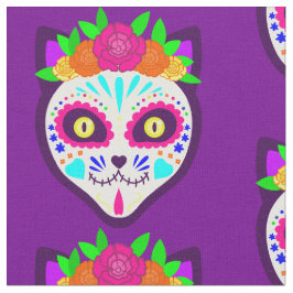 メキシカンハロウィーンキャットシュガースカル ファブリック