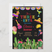メキシカンバナーフィエスタスリーエスタガール誕生日 招待状 (正面)