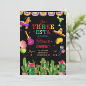 メキシカンバナーフィエスタスリーエスタガール誕生日 招待状 (スタンド正面)