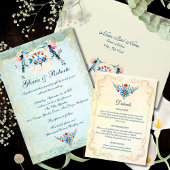 メキシカンバーオケのハミングバード フローラル ウェディング エンクロージャーカード