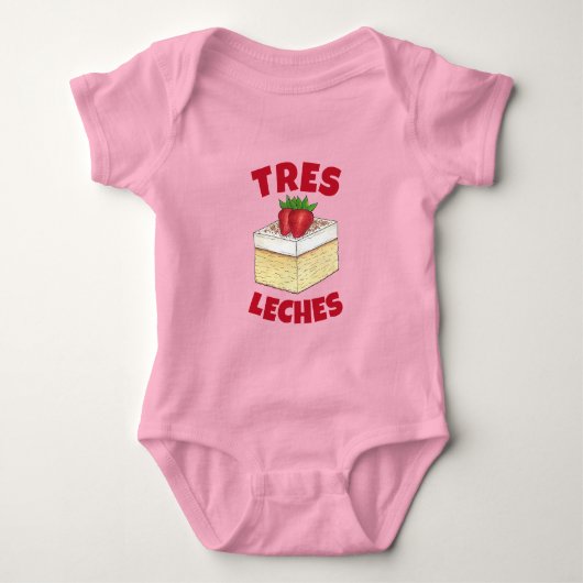 メキシカンパステルデトレレチェーケーキベーキングデザート ベビーボディスーツ (正面)