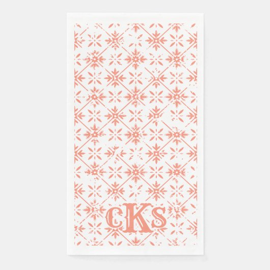 メキシカンパターン（の模様が）あるタイル |ゲストバス紙タオル (正面)