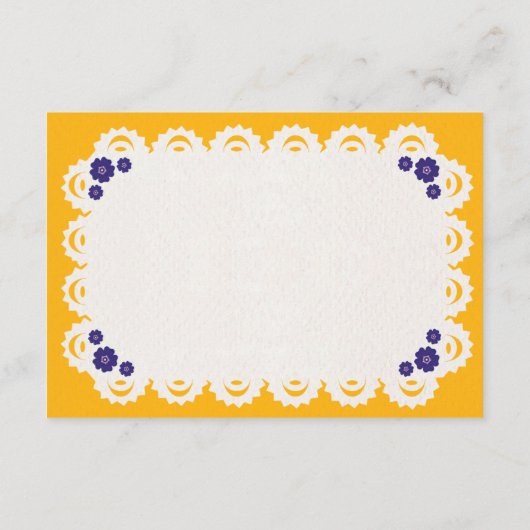 メキシカンパペルピカドイエローヌエストラ結婚ボダ エンクロージャーカード (裏面)