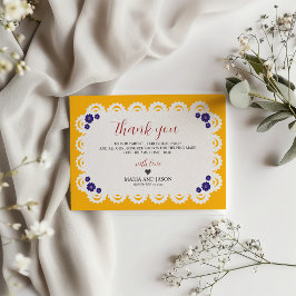 メキシカンパペルピカドイエローヌエストラ結婚ボダ サンキューカード