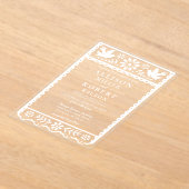 メキシカンパペルピカドピンク結婚ズ アクリル招待状 (レイダウン)