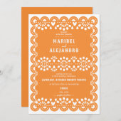 メキシカンパペルピカドフローラボホ結婚ズ 招待状 (正面/裏面)