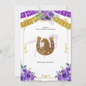 メキシカンパープルとゴールドのツイントレスアノス招待状 招待状 (裏面)