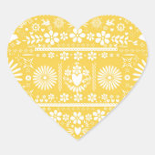 メキシカンピカドイエローホワイト紙結婚ズの結婚 ハートシール (正面)