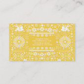 メキシカンピカドイエロー白切り紙ペーパ 名刺 (裏面)
