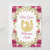 メキシカンピンクのバラの花 キンセアニェラ 招待状 (裏面)