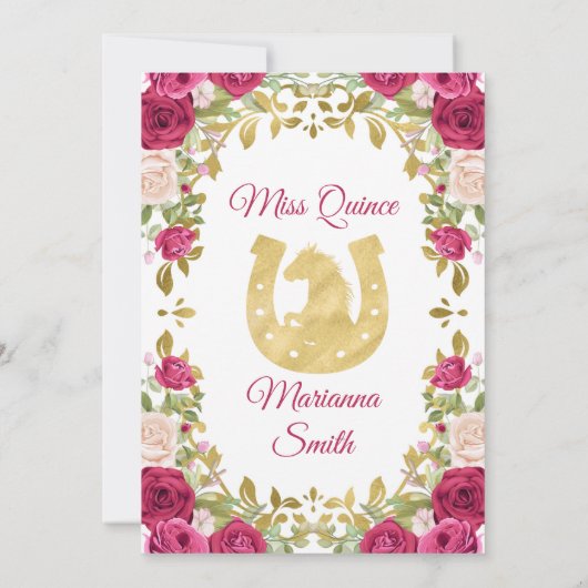 メキシカンピンクのバラの花 キンセアニェラ 招待状 (裏面)