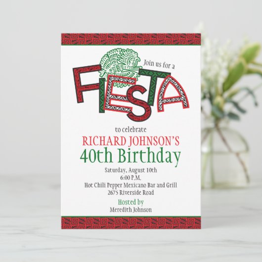 メキシカンフィエスアステカタ誕生日パーティー招待 招待状 (スタンド正面)